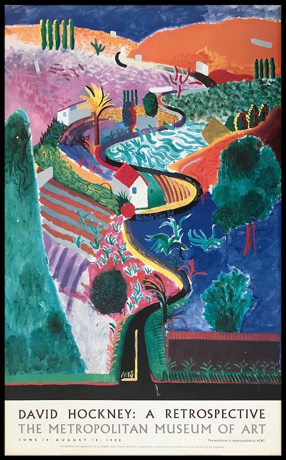 David Hockney, Nichols Canyon, Original Exhibition Museum Poster
