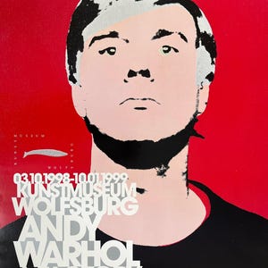 Andy Warhol, Self-Portrait on Red, Original Museum Exhibition Poster