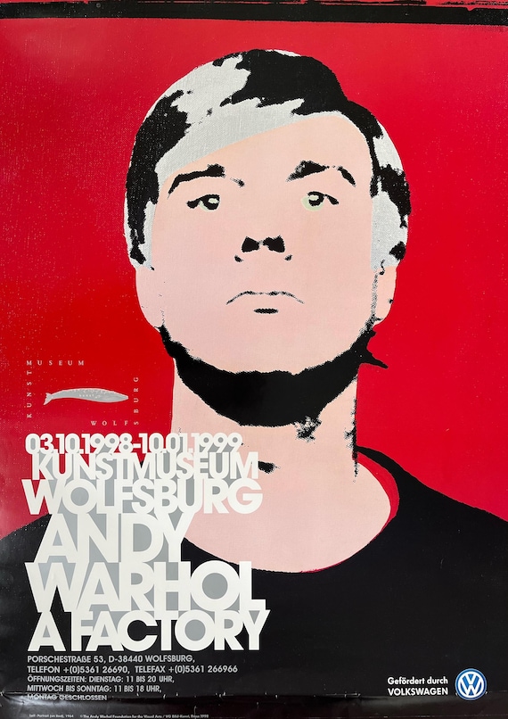   ANDY WARHOL 英字 ホワイト×レッド 1978 Andy Warhol Double Self-portrait Louisiana - Original Vintage