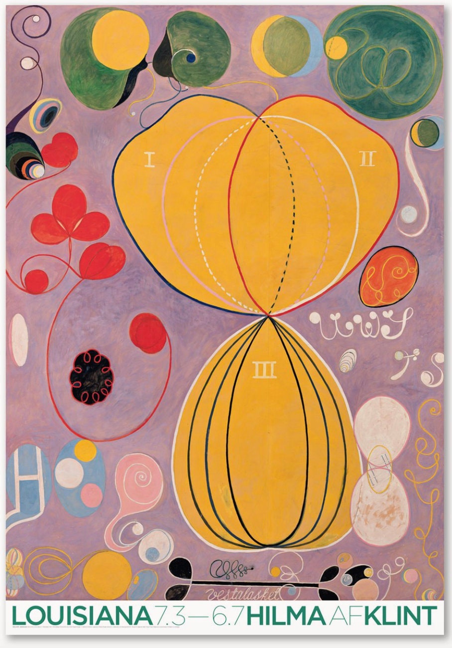 アートポスター ヒルマ・アフ・クリント エキシビジョンポスター Amazon.co.jp: ヒルマ・アフ・クリント 展覧会ポスター モダン