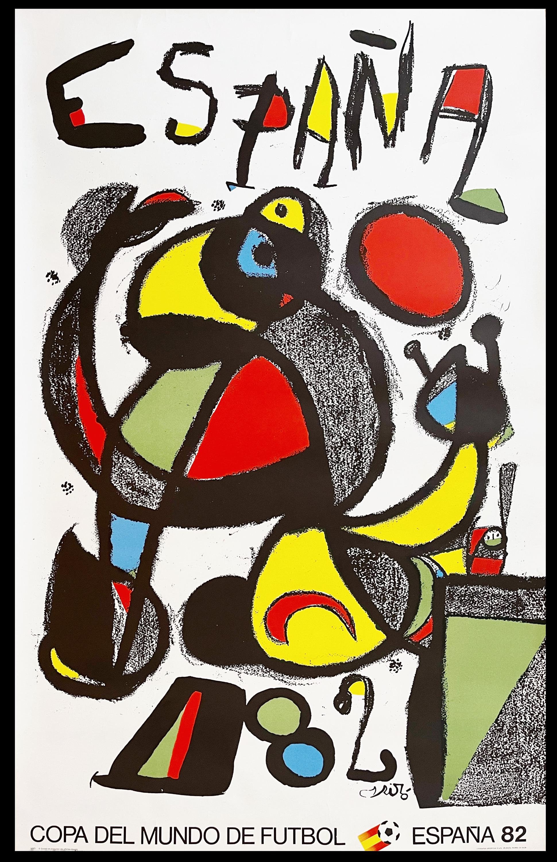 0312-057 スペイン　ワールドカップサッカー　82年　ミロ　ポスター Joan Miro, Espana 82, Original FIFA World Cup Poster - Etsy
