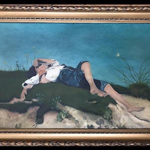 Shepherd Boy, Copy after the painting by Franz von Lenbach, Oil on Canvas