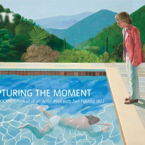 David Hockney, Piscina con dos figuras, cartel original de la exposición del museo