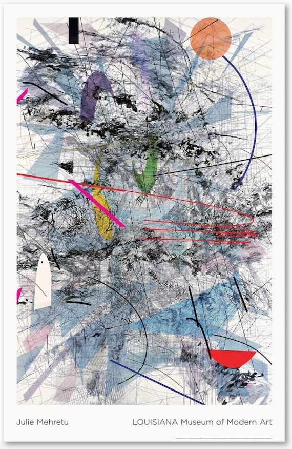 Julie Mehretu Art Poster Original Exhibition Louisiana