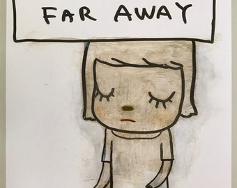 アート 奈良美智 ポスター 新品 『Tomorrows Far Away』額装品 奈良