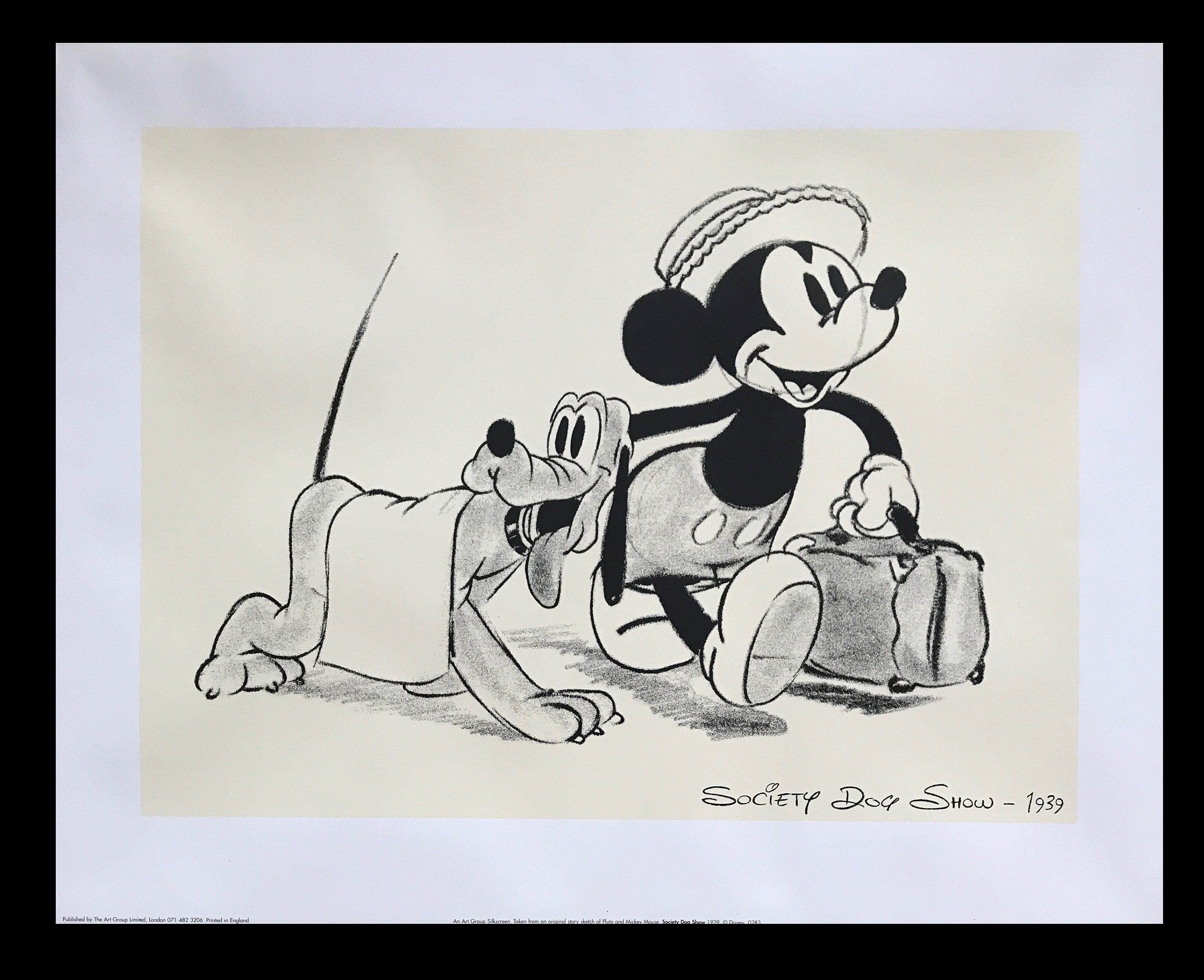 Mickey Mouse Pluto Silkscreen Lithograph Print Disney Ikea Limited Edition  Vintage