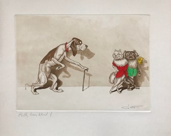 Boris O'klein, Dirty Dogs of Paris. Original Signed Etching. - Etsy