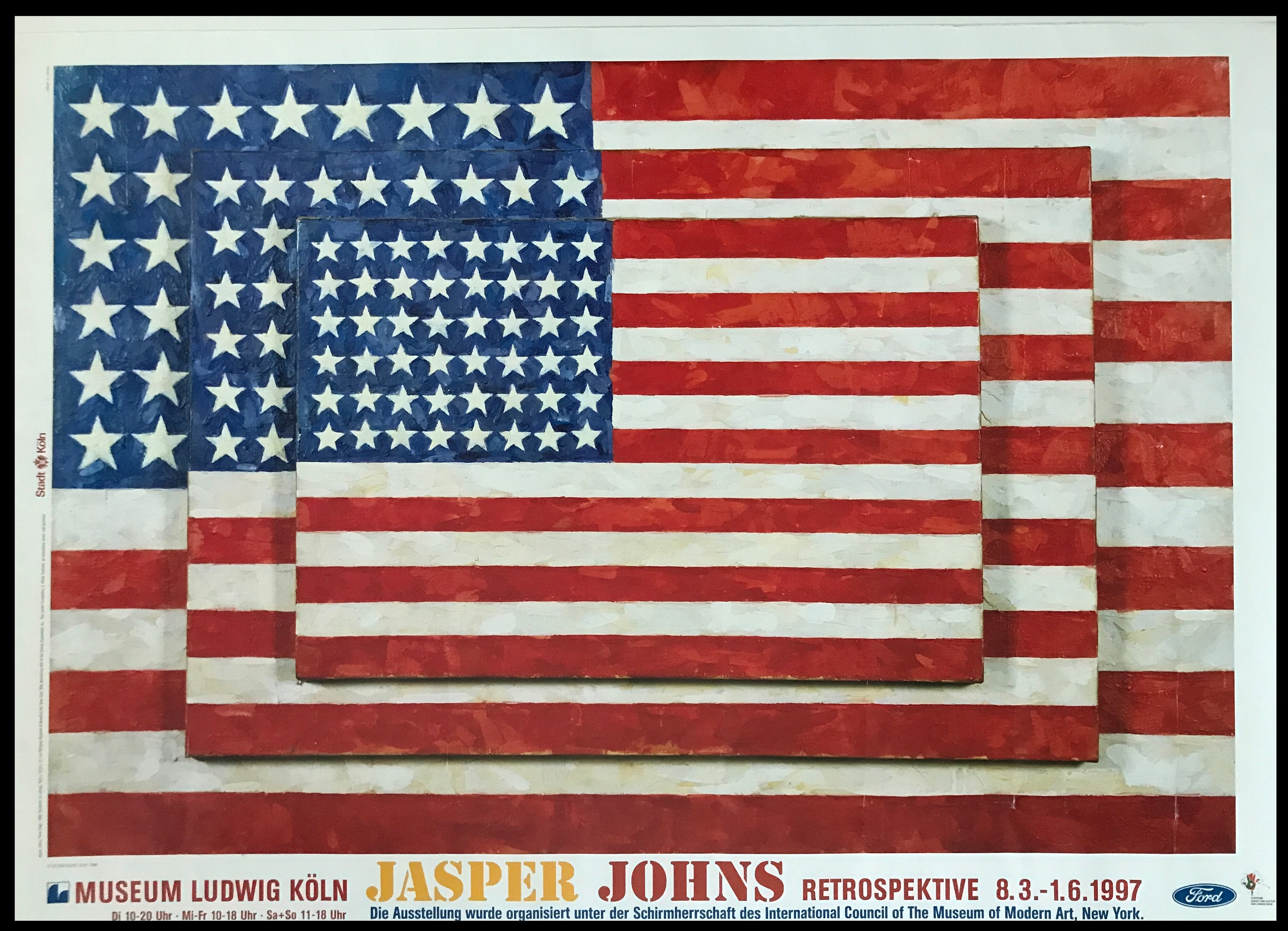 額装済/Flag（ジャスパー ジョーンズ）/ポスター Flag/ジャスパー・ジョーンズ【Jasper Johns】ポスター