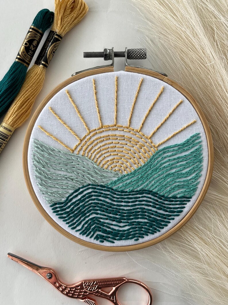 Pattern- Rising Sun - Digital PDF Embroidery - Hand Written Instant ...