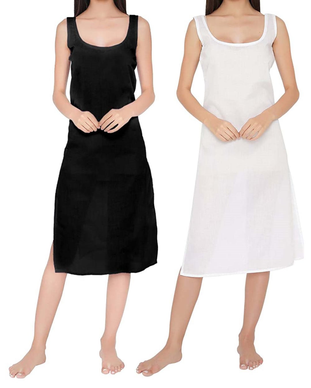 2 Cotton Slip for Under Dress, Inner for Kurti Cotton Long Slip