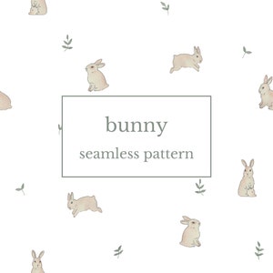 Motif lapin sans couture - motif de surface, motif aquarelle, motif répété, papier numérique, téléchargement numérique, motif de chambre d'enfant, fichier JPG