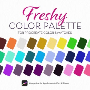 Freshy Color Palette, Vivid Color, Sky color, Procreate Palette, Procreate Tools, Swatches | Colors for Procreate on iPad 30 Colors