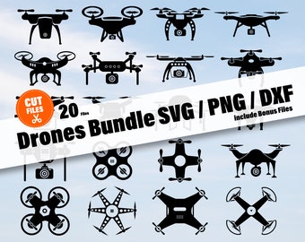 Drones SVG Bundle: Graphic Cut Files (PNG, DXF)