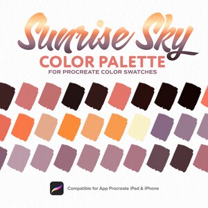 Sunrise Sky Color Palette, sky orange Color,red color, Procreate Palette, Procreate Tools, Swatches | Colors for Procreate on iPad 30 Colors