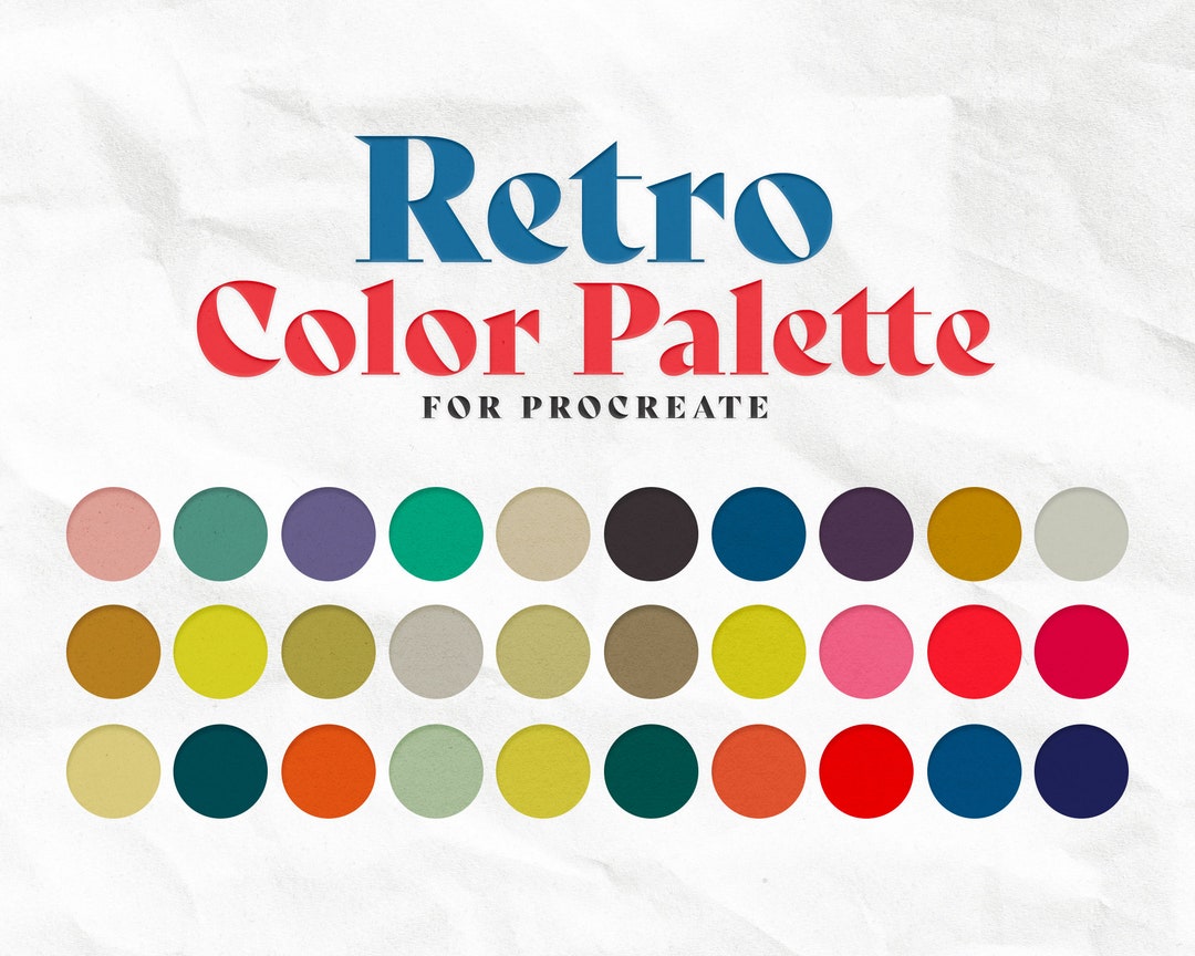 Retro Color Palette, Vintage Color Palette, Procreate Palette ...