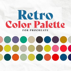 Retro Color Palette: 30 Vintage Swatches for Procreate (Digital Download)