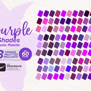 Purple Color Palette: 60 Procreate Swatches (Digital Download)