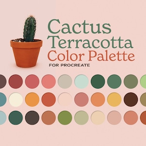 Cactus Terracotta Color Palette: 30 Procreate Swatches (Digital Download)