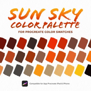 Sun Sky Color Palette: 30 Warm Tones for Procreate (Digital Download)