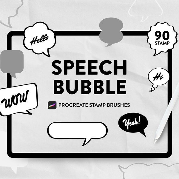 Procreate Sprechblasen Stempel Pinsel, Cartoon Design, Sprechblase, Comic BubbleProcreate Stempel, Nachrichtenballon procreate, Leere Formen