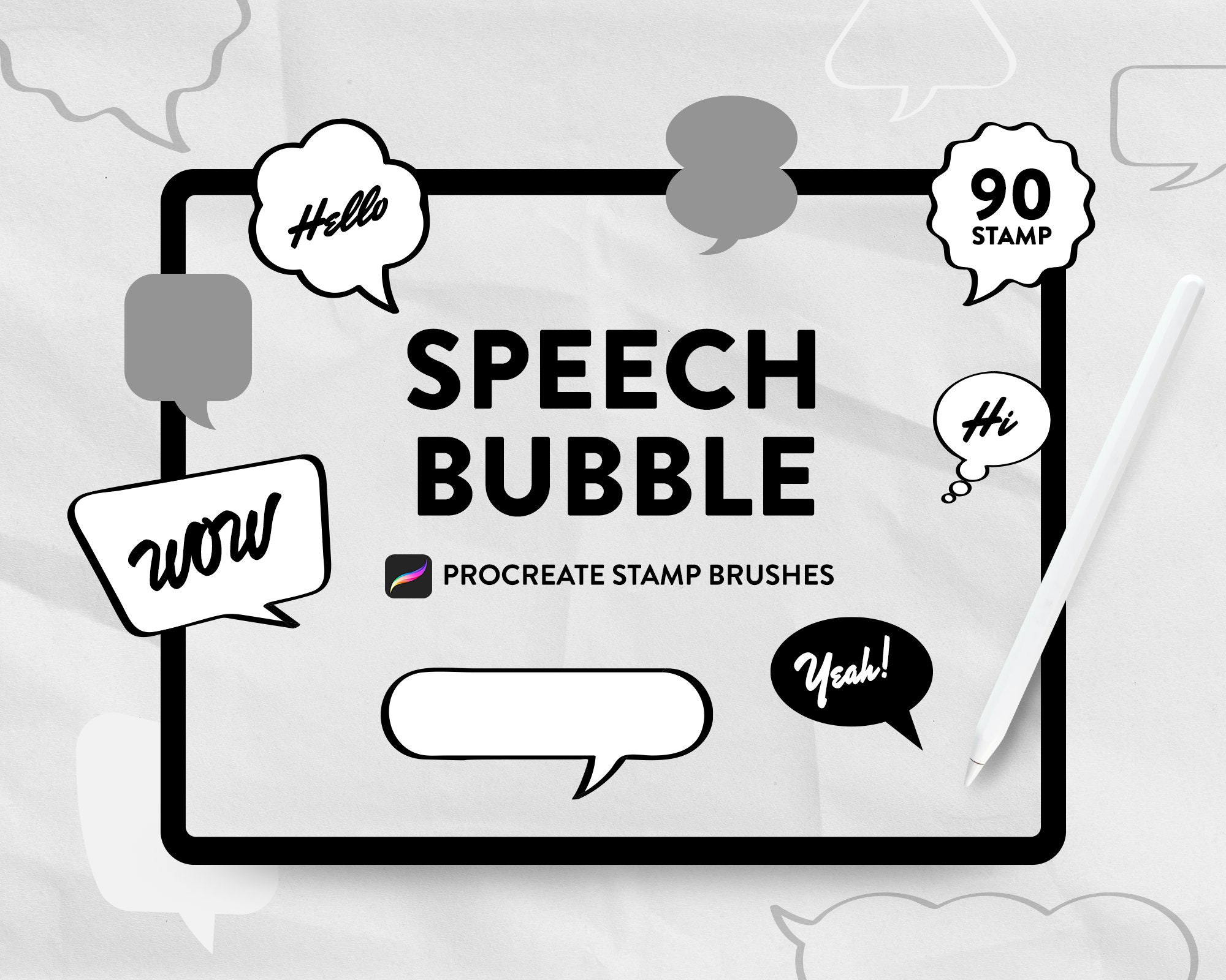 free speech bubble brush procreate