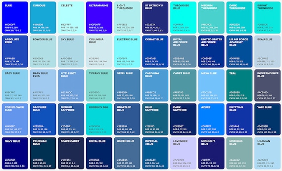 blue color chart