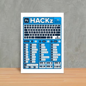 Photoshop Shortcuts Printable A0- Poster - Many Sizes, Adobe Photoshop Cheat sheet: Tools, Tips,Quick Reference & Keyboard shortcuts.