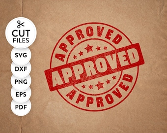 Approved Stamp SVG: Cricut Cut File (Digital Download)
