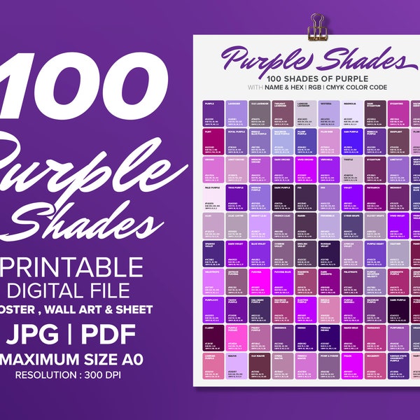 Purple Color Palette - Etsy
