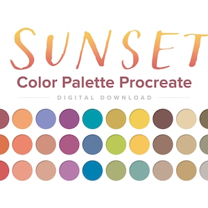Sunset Color Palette: 30 Procreate Swatches for iPad (Digital Download)