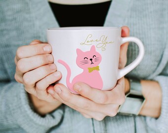 Cat Love You Mug SVG | Cricut Cut File (Digital File)