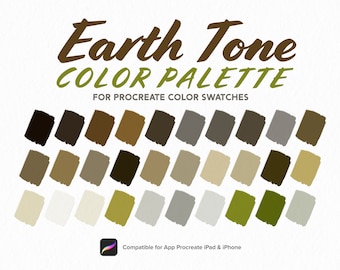 Earth Tone Color Palette: 30 Procreate Swatches (Digital Download)