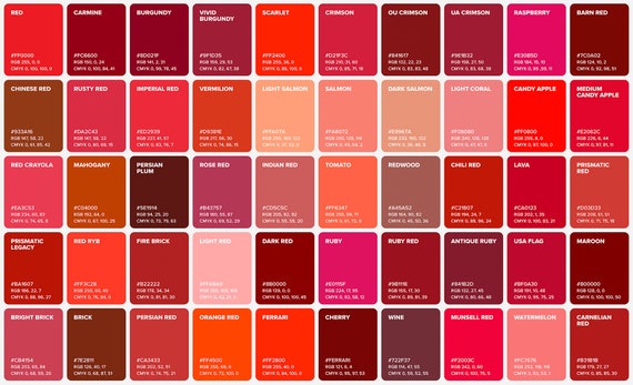 Red paint swatches discount