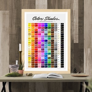 Póster con nombre de tono de más de 200 colores, color de arte de pared, nombre de tonos de color, póster imprimible, póster A0 - Impresión digital A4