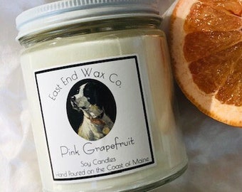 Pink Grapefruit Soy Candle | Handmade Home Decor | 100% Soy Candle | Home Fragrance | Citrus Scent | Grapefruit Scent