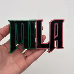 Good Witch Bad Witch Acrylic Cake Charm | Name Cake Charm | Personalize | Cake Plaque | Birthday Cake Decorations | Green Witch | Pink Witch