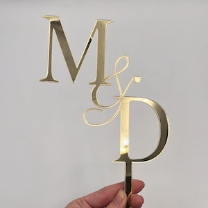 Wedding Initial Fancy Cake Topper | Engagement | Custom | Personalized Acrylic Cake Topper | Acrylic Cake Gem | Anniversary | Bespoke