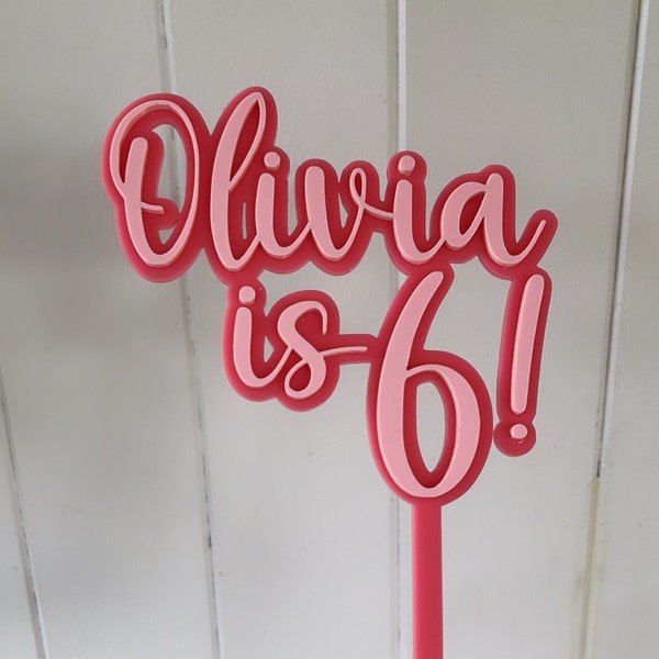 Custom Double Acrylic Cake Topper | Name Cake Topper | Personalized | Cake Plaque | Birthday Cake Decoration | Wedding | Baby Shower |