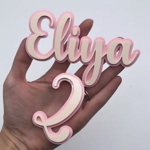 Custom Doubled Acrylic Cake Charm | Name Cake Charm | Personalized | Cake Plaque | Birthday Cake Decoration | Wedding | Baby Shower |Acrylic