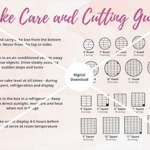 Cake Care And Cutting Guide Digital Download | Cutting Instructions | Instant |Printable |