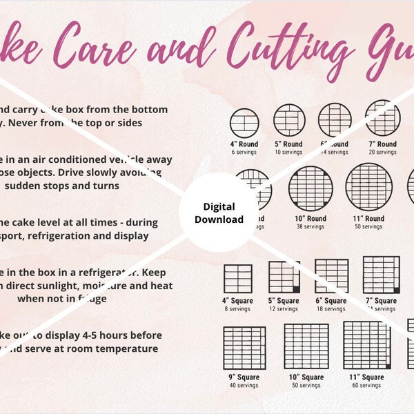 Cake Cutting Guide Etsy