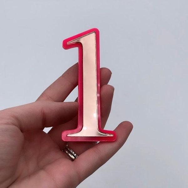 Custom Double Acrylic Number Cake Charm | Number Cake Charm | Personalized | Cake Plaque | Birthday Decorations | Wedding | Baby Shower|