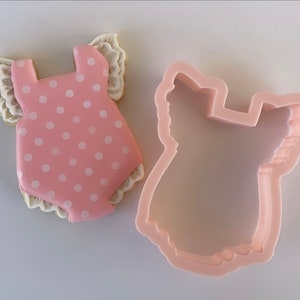 Baby Girl Ruffle Sleeve Onesie Cookie Cutter | Frill Onesie Cookie Cutter | Baby Onesie Cutter | Fondant Cutter | Baby Shower Cookie Cutter