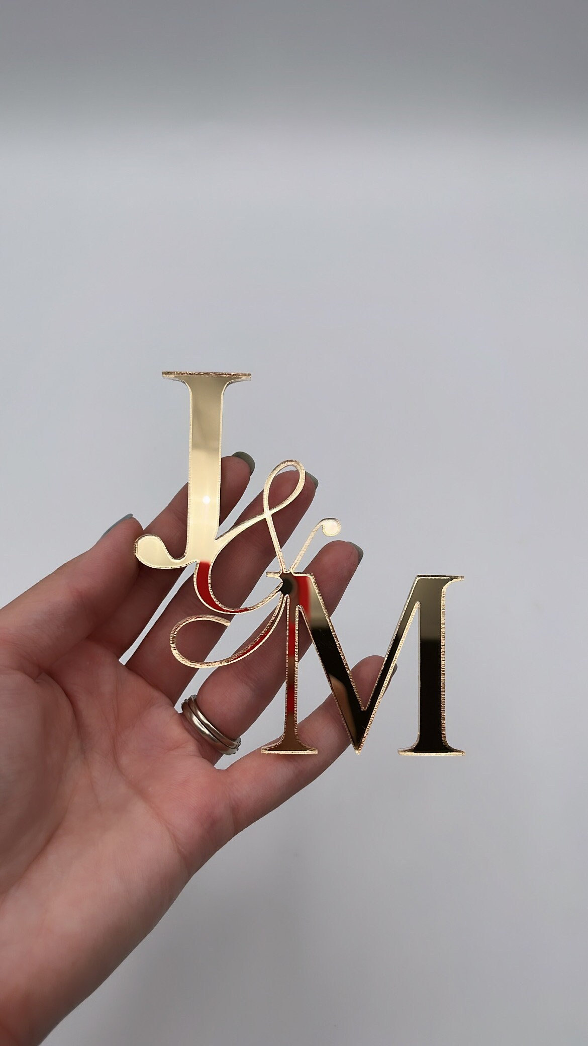 Wedding Initial Fancy Cake Charm | Engagement | Custom | Personalized Acrylic Cake Charm | Acrylic Cake Gem | Anniversary | Bespoke
