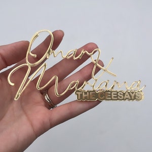 Wedding Cake Charm | Last Name | Engagement | Custom | Personalized Acrylic Cake Charm | Acrylic | Anniversary | Wedding Cake Topper | Fancy