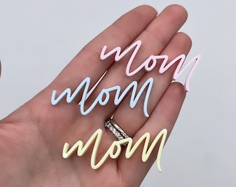 Mom Mini Acrylic Cake Charms | Bento Box Charms | Mothers Day Charms | Cupcake Charms | Personalized | Mom Acrylic