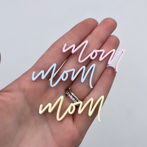 Mom Mini Acrylic Cake Charms | Bento Box Charms | Mothers Day Charms | Cupcake Charms | Personalized | Mom Acrylic