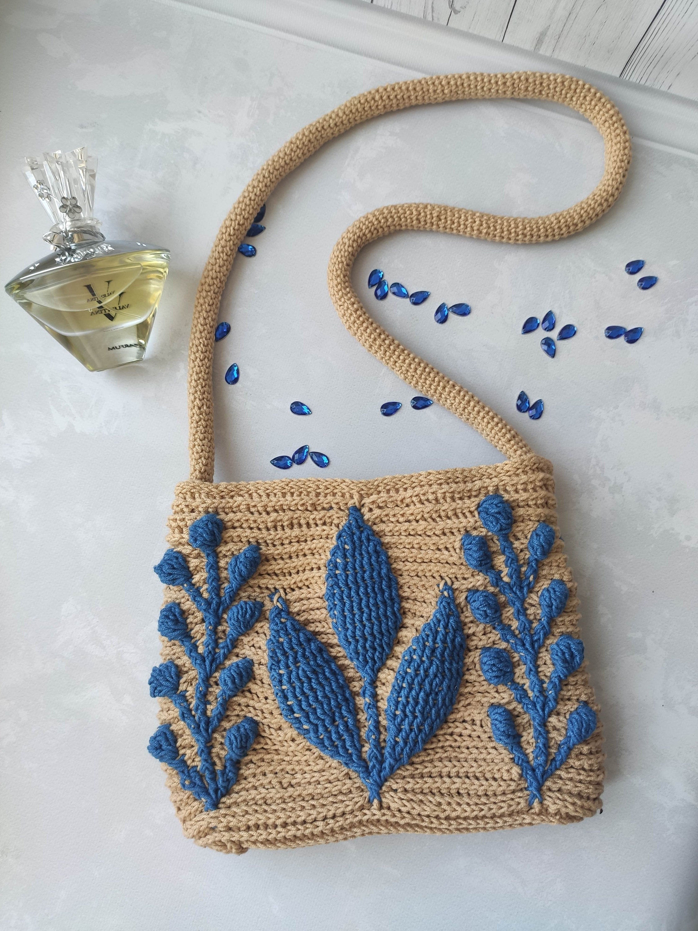Bag with leaves 3D leaves bag Embossed Crochet Leaf Purse Etsy