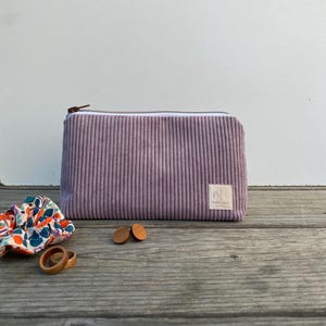 Kleine Kosmetiktasche | Cord flieder