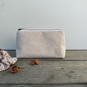 Kleine Kosmetiktasche | Cord creme